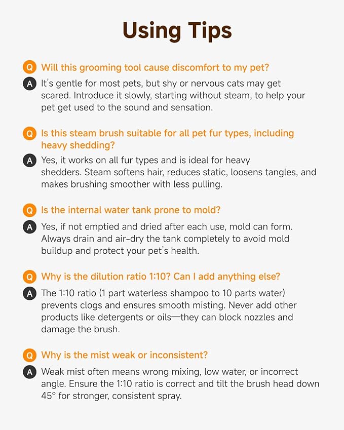 Pet Spray Brush for Cats & Dogs, 3-in-1 Grooming Tool with Cool Mist, 2-Speed Spray Settings, Removes Dander & Deshedding, One-Touch Self-Cleaning Hair Brush, for Long Short Hair Pets