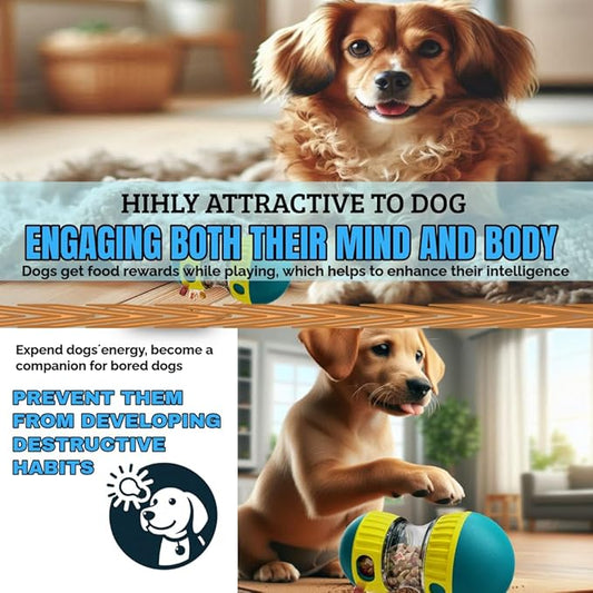 Interactive Dog Toy, Food Adjustable Dispensing Dog Toy Kibble, Treats Small Big Breed, Interactive Bowl and for Dogs Puppy Puzzle Toys Large, Pets Memory Training Activity, Easter Treats pet Games.