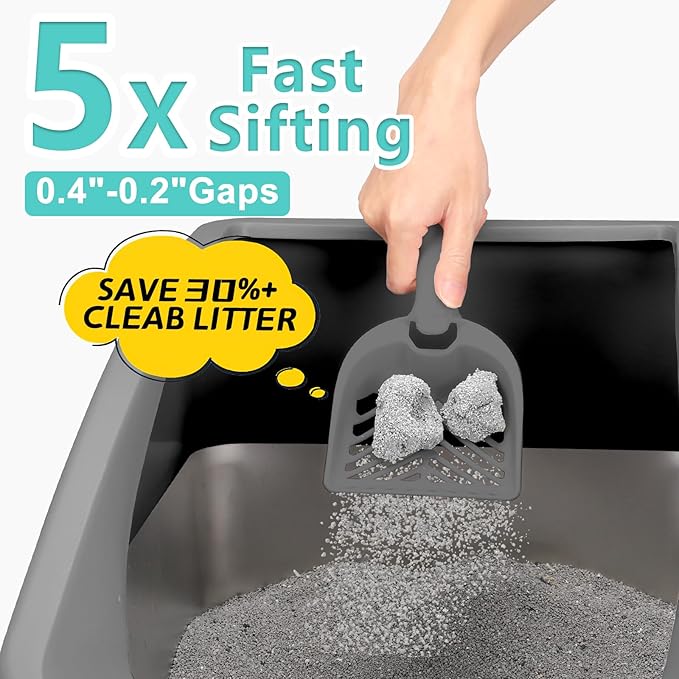 2 Pack Stainless Steel Litter Box | XL Enclosed Cat Litter Boxes with Lid for Big Cats and Multi-Cats | High Sided, Anti-Urine Leakage | Non-Stick Bottom(Multi-Colored)