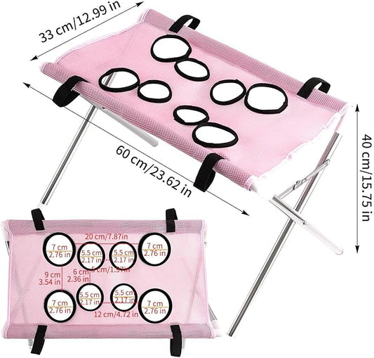 Iron Pet Grooming Hammock - 8-Hole Design Anti-Escaping Cats Sling | Polyester Cloth Kitten Grooming Hanger | for Cats Dogs Kitten Puppy Small Medium Large Breed Indoor Home Hair Cutting Ear Cleaning