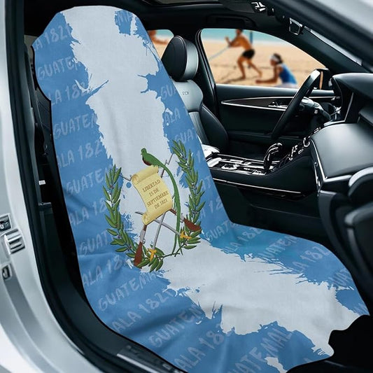 SEANATIVE Car Seat Cover Car Towel - Washable Sweat Protector for Workout, Sports Towel Cushion Cover, Women Men Dogs' Universal Seat Covers for Cars Trucks SUV, Flag of Guatemala Print