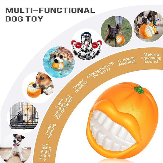 LiuMelinda Dog Chew Toys for Aggressive-Chewers - Indestructible Dog Toy for Aggressive Chewer,Tough Chew Toys for Dogs (Rubber Orange)