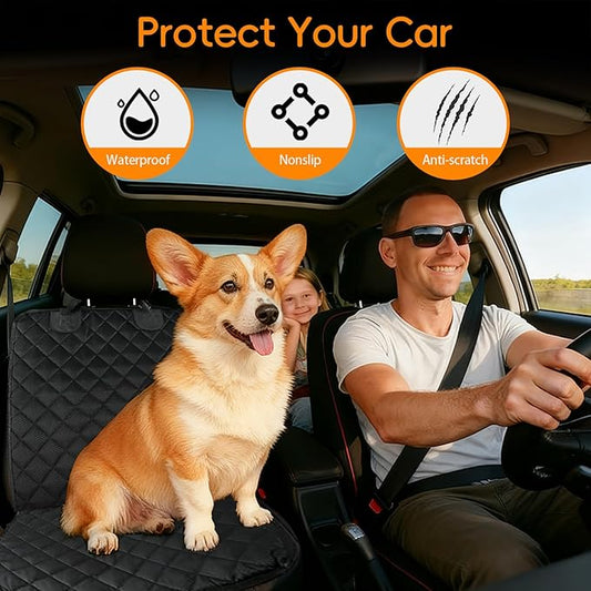 Dog Car Seat Cover for Front Seat, Waterproof & Scratch-Proof Pet Seat Protector, Nonslip Car Seat Cover for Dogs, Universal Fit for Cars, Trucks & SUVs, Standard Size