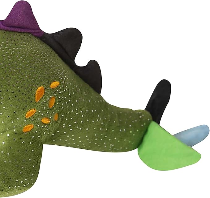 SNUG AROOZ Drowsy The Green Dragon - Plush Dog Toy, Squeaks & Crinkles, Pet Multi-Sensory Play, Recycled Material, 4x12 Soft-Cuddly Magical Companion