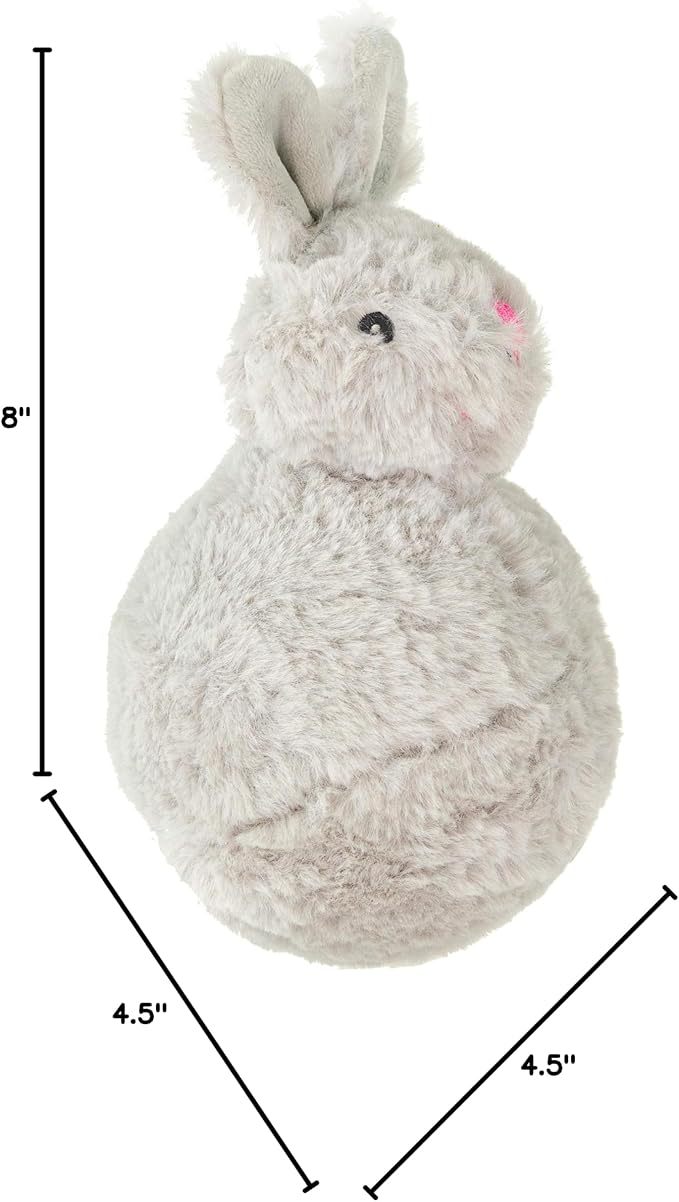 Giftable World 7.5 Inch Plush Pet Toy Bunny with 5 Inch Squeaky Bouncy Ball and Crinkle Ears (7" Tripper Bunny)
