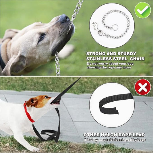 Idepet Heavy Duty Retractable Dog Leash for Small and Medium Dogs, Anti-Chewing Steel Chain 360 Degree Tangle-Free,Break and Lock System,16ft Leash for Dog Walking (Blue, Flat Rope)