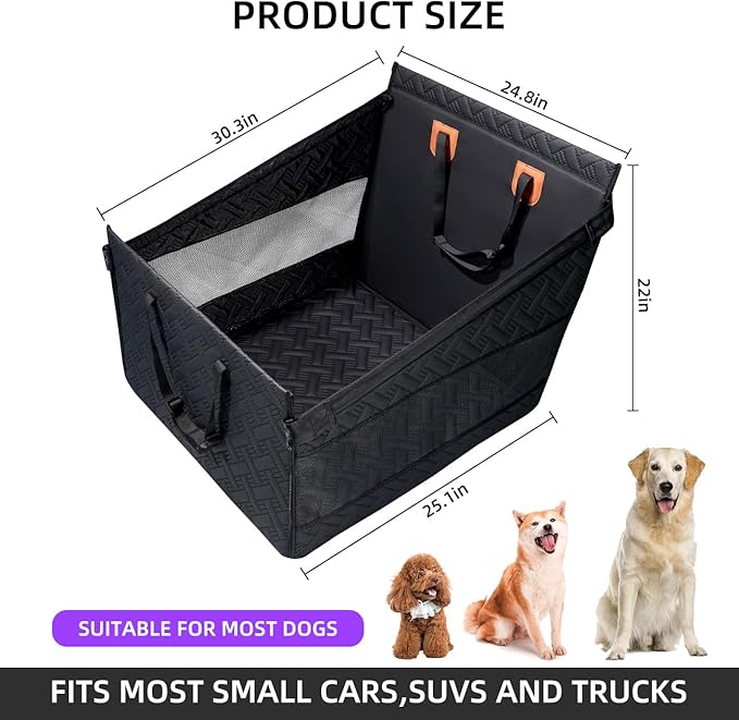 TKYZ Large Dog Car Seat,PU Leather Back Seat Extender for Dogs,Waterproof Dog Seat Cover for Backseat, Pet Bed for Car Hammock