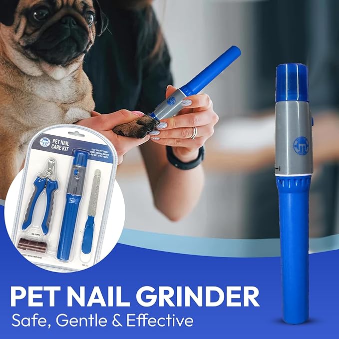 BPG Pet Grooming Tools for Dogs & Cats- 3 Piece Dog Grooming Kit, Pet Nail Care Kit, Nail Grinder, Clippers and File- Precision Trimming Perfect At Home Grooming Set