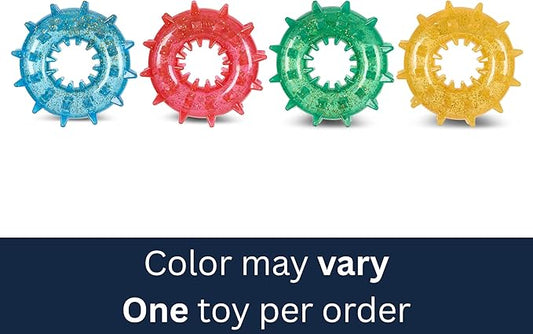 AKC Spiked Glitter Dog Toys – Squeaky TPR Ball & Ring for Dental Health, Vanilla Scented with Erratic Bounce – Durable Textured Chew Toys for Dogs