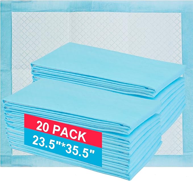 Bolux Dog and Puppy Training Pads, Disposable Dog Pee Pads (20, 23.5"*35.5"(60*90cm))