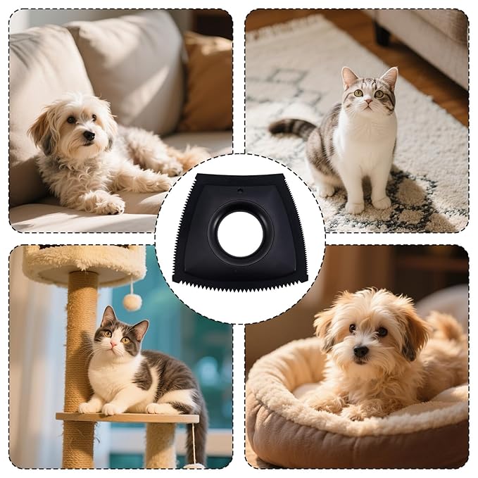 Pet Hair Remover, 2025 New Mini Pet Hair Remover Multi-Surface Silicone Dog Cat Fur Clean tool for Furniture Car Carpet Sofa Clothing Cleaning (Black)