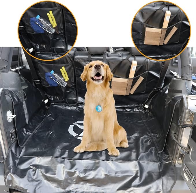 BESTAOO Dog Trunk Liner for Jeep - Heavy Duty Waterproof Oxford Cargo Protector for 2007-2025 Wrangler JK JL 4-Door, Nonslip Washable Pet Seat Cover & Anti-Scratch Liner (Star)
