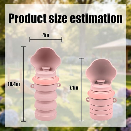 Collapsible Dog Water Bottles, Portable Dog Water Bowl Dispenser & Travel Water Bottle for Dogs - Perfect for Walking, Hiking & Outdoor Activities, Essential Item for Dogs, Food-Grade Silicone (Pink)