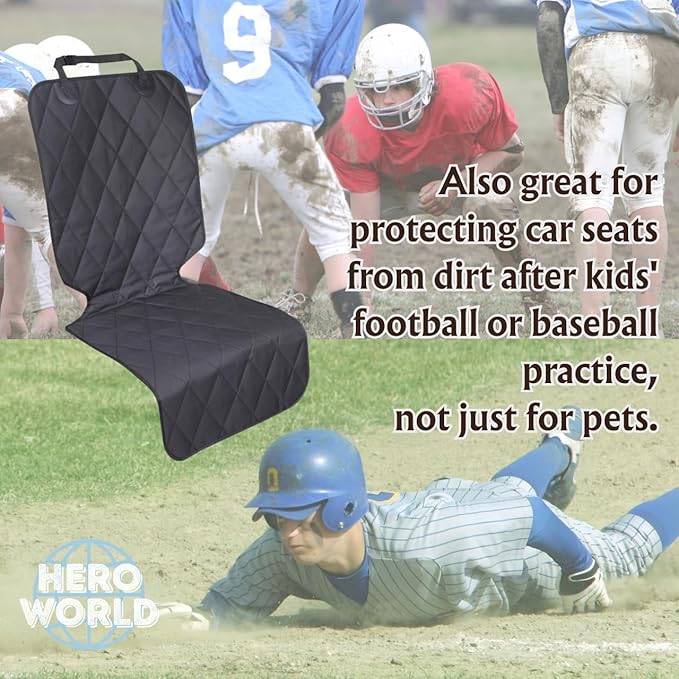Dog Car Seat Cover Front and Back Seat 2 Pack Separate Seat Protectors for Pets Universal Fit Easy Install Foldable Dirt Resistant Waterproof scratchproof