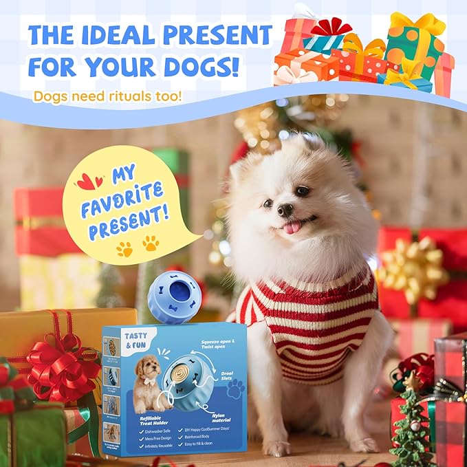 Frozen Treat Dispensing Dog Toy, Long Lasting Interactive Dog Toys for Boredom, Dogs Licking Toy to Keep Them Busy, Birthday Gifts for Small/Medium Dogs