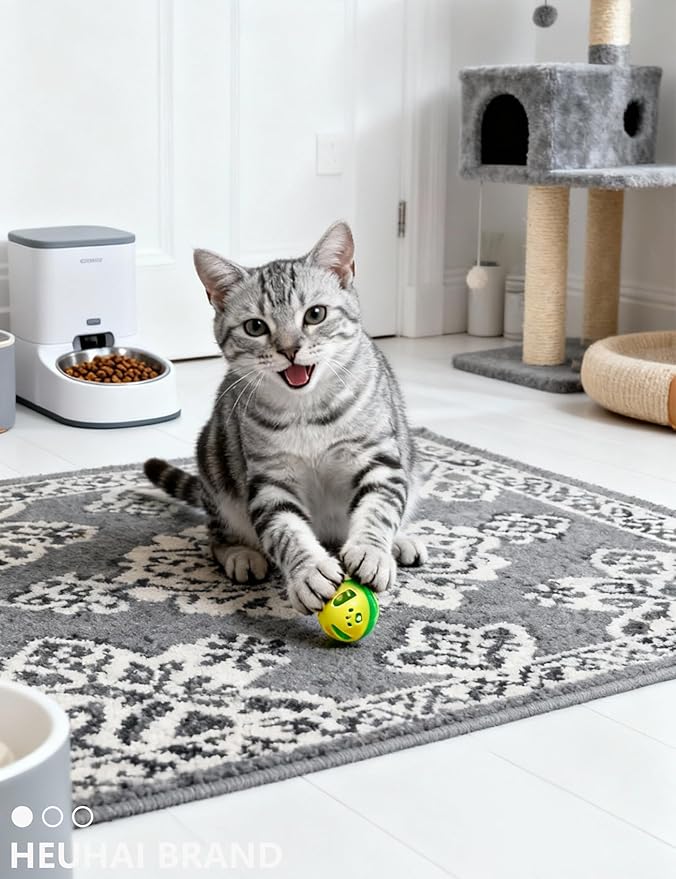 6Pcs Cat Toys Indoor for Bored Cats Kittens - 4 Bell Balls 2 Glitter Plush Balls Interactive Play (1.5'')