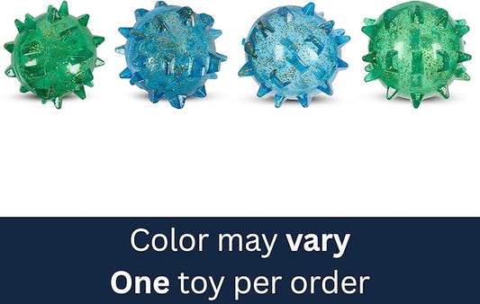 AKC Spiked Glitter Dog Toys – Squeaky TPR Ball & Ring for Dental Health, Vanilla Scented with Erratic Bounce – Durable Textured Chew Toys for Dogs