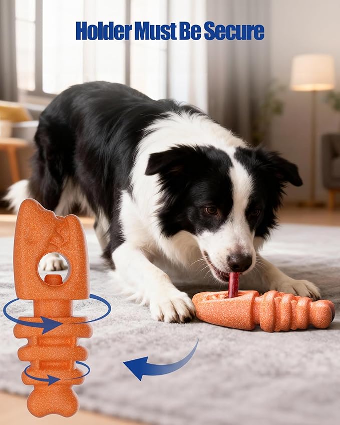 Bully Stick Holder, Durable Dog Chew Holder for Safe, Anti-Choking Chew Toy for Aggressive Chewers, Fits Various Bully Sticks and Dog Sizes