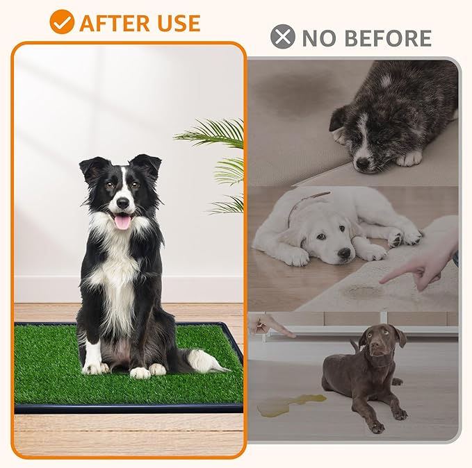 LOOBANI 43.7in x 27.6in Replacement Artificial Grass Puppy Training Pads, Quickly Absorbency Portable Dog Potty Grass, Fit 45x29in Potty Tray(1 Pack)