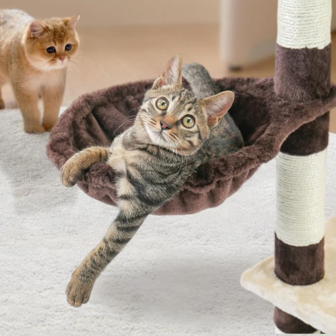 Cat Tree Hammock 12 Inch Round Cat Tree Tower DIY Plush Soft Skin Friendly Hammock Bed Replacement for Indoor Kitty