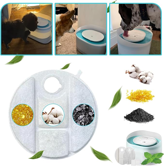 10 Pack Dog Fountain Filter Replacement for Petlibro Water Fountain PLWF008 Filter Replacement,5 Month Set of Filters for Dog Water Dispensers