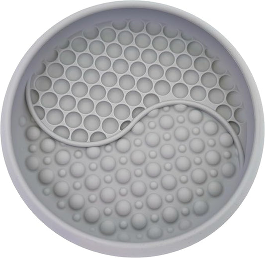 YAMI Dog Lick Bowl, Lick Mat for Dogs, Wet Food Cat Slow Feeder, Freeze Bowl, Enrichment & Puzzle Toy for Anxiety Relief, Food-Grade Silicone, Suction Cups, Dishwasher Fit, for All Breed (Light Gray)