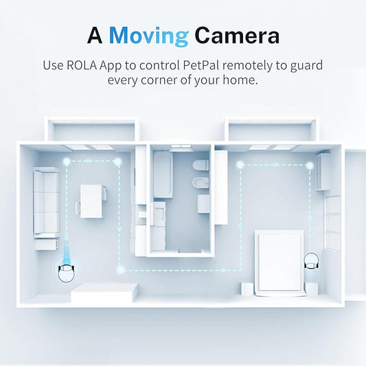 Enabot EBO ROLA PetPal FamilyBot Pet Camera Robot with Treat Dispenser: 2.5K Mobile Dog Camera Robot Battery-Powered with Phone App, 2-Way Talk, Night Vision, Interchangeable Modular Design