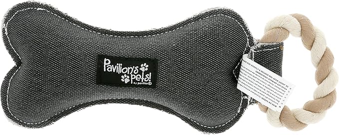 Pavilion Gift Company - San Diego - 12' Canvas Rope Dog Toy Play Fetch Dog Doggy Puppy K9 Gift
