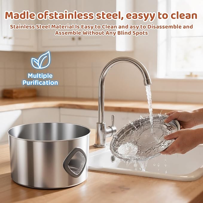 Pet Water Fountain Pump Replacement - Quiet Operation, High Efficiency - Compatible with 2.2L/3L/3.2L/3.5L Stainless Steel Cat & Dog Water Fountains
