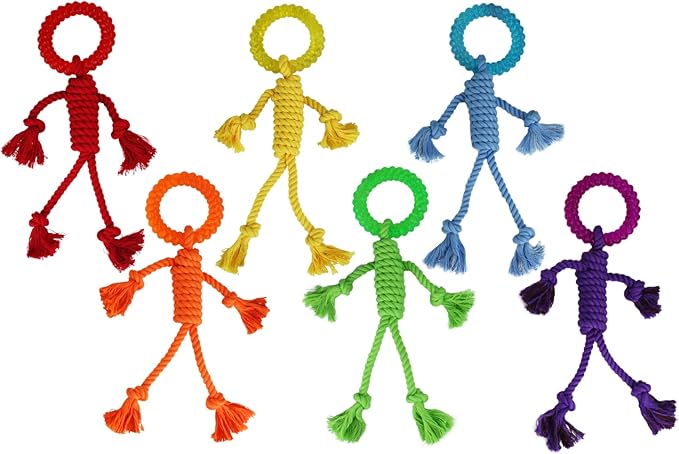 MULTIPETNuts for Knots™ Rope Man w/TPR Head (Assorted Colors) Size: 12 inches Pack of 2