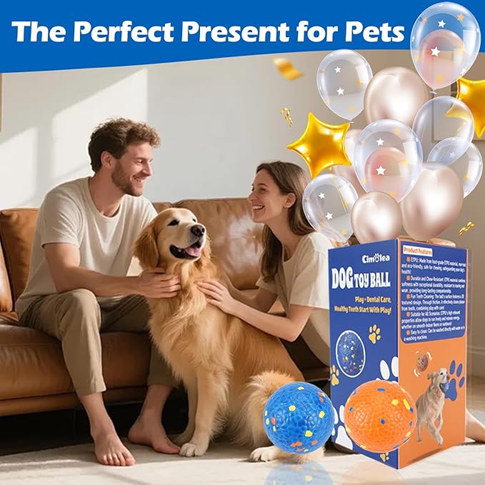 Dog Balls Tennis balls for Dogs, Interactive Dog Toys for Aggressive Chewers ,Indestructible Dog Toy to Keep Them Busy, Puppy Chew Toys for Teething, Durable Dog Ball for Medium Large Dog (3.0")