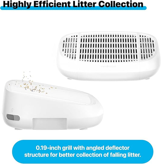 Neakasa Cat Pedal Step Stool with Filter Function, Easy Clean Litter Ramp, Litter Trapper for M1 Open-Top Self Cleaning Cat Litter Box, White