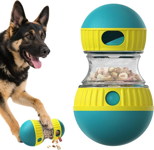 Interactive Food Puzzles Ball for Dogs, Adjustable Treat Dispensing Dog Puzzles Feeder Slow Feeding to Keep Them Busy,Stimulating Dog Toys Suitable Mediu and Larger Dogs(XL Blue)