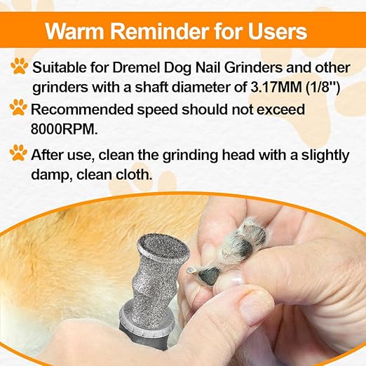 Diamond Rotary Pet Nail Grinder Bits Dog Nail Grinder Replacement Head -5PCS 1/8" Replacement Grinder Wheel for Animals Nail Care(Mixed)