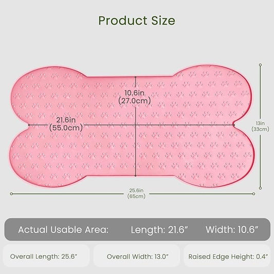 Dog Food Mat Anti-Slip Silicone Dog Bowl Mat Thicker Pet Placemat Waterproof Cat Feeder Pad with Raised Edge Puppy Kitten Feeding Mats Suitable Small Medium-Sized Dogs Cats Eating Tray