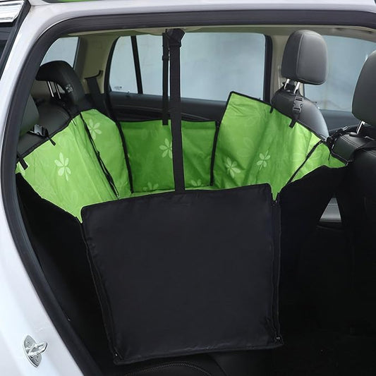 Dog Car Seat Cover - Heavy Duty Dog Hammock with Side Flaps - Waterproof/Scratch Proof/Nonslip Padded Pet Seat Cover - Universal fits All Cars
