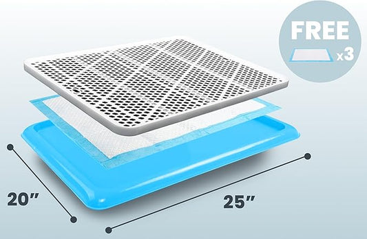 Pet Awesome Dog Potty Tray/Puppy Pee Pad Holder 25”x20” Indoor Wee Training for Small and Medium Dogs