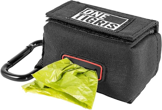 OneTigris Waste Bag Dispenser Mini Pouch Holder for Dog Cat Poop Bag & Baby Diaper Bag (Black)