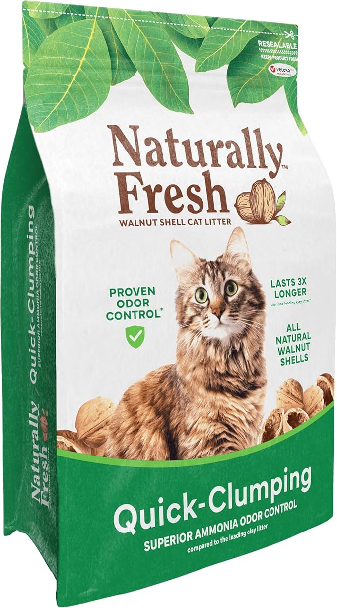 Naturally Fresh Cat Litter Made from Walnut Shells, Quick-Clumping, Unscented, Upcycled, Easy Scooping, Sustainable, 30 Lbs