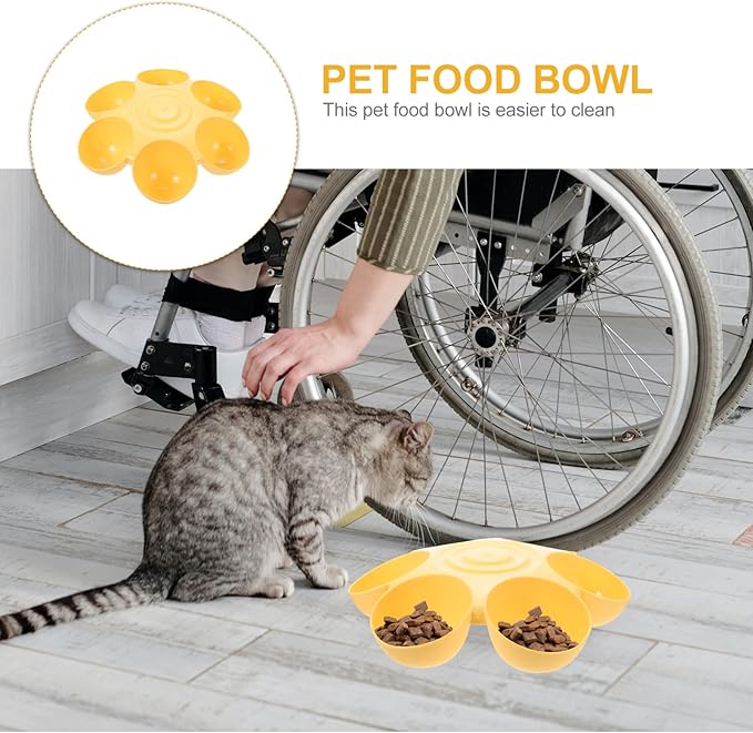 Decorative Pet Food Bowl Flower Design Multi-Puppy Feeder for Cats and Dogs Dining and Treats