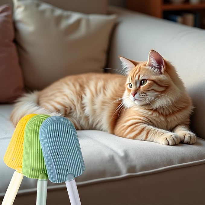 Cat Brush,2-in-1 Soft Cat Brush,Pet Brushes for Shedding,Soft Comb,Cat Brush for Shedding,Short or Long Haired Cats,Pet Grooming,Bath and Massage Brushes,Pet Hair Removal Tool(3 pcs)