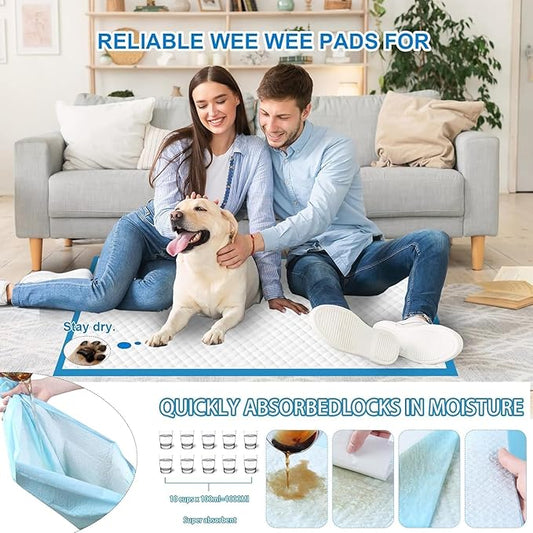 XXXXL Puppy Pee Pads 31"x47" 100 Count, Extra Large for Dogs, Leak-Proof & Super Absorbent, Thicken Disposable Potty Training Pads for Cats Rabbits