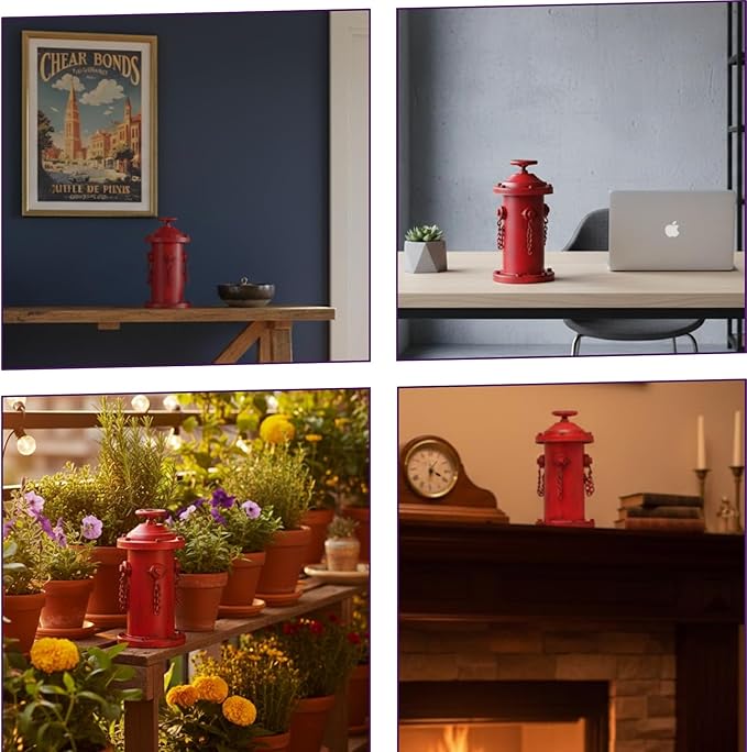 Fire Hydrant for Dogs to Pee On, 7.7" Metal Dog Fake Fire Hydrant Pee Post Red for Indoor Training Outdoor Garden Statue