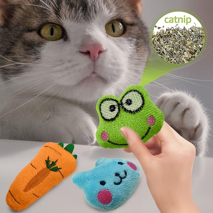 12 Pack Catnip Toys for Cats, Silvervine Sticks, Catnip Balls, Cat Nip Mice, Kicker Toys, Silver Vine Organic Chew Toys, Kitten Teething Toy,Interactive Enrichment (Green)