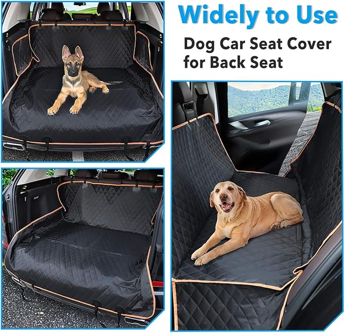 Dog Car Seat Cover Waterproof Non-Slip Hammock Back Seat Cover Heavy Duty Pet Seat Covers for Cars Trucks and SUVs