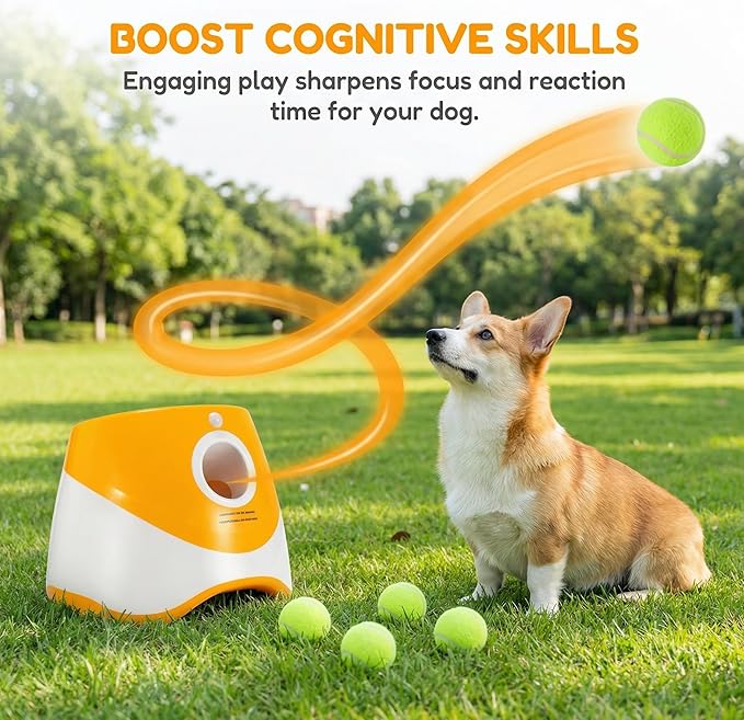 Pet Dog Ball Launcher Automatic Ball Throwing Machine Tennis Ball Launcher Dog Interactive Toy Outdoor