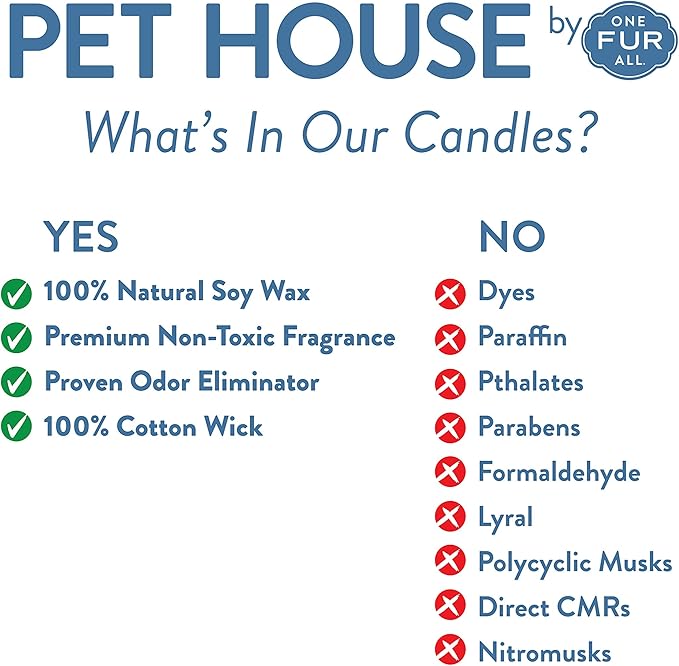 One Fur All Mini Scented Candles for Pet Odor Made with Natural Soy Wax, Plant Based, Pet Friendly Candles, Summer Mix Variety Pack of 3