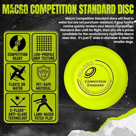 Hyperflite Macro Competition Standard Dog Disc 5" (28g) | Ultimate Flying Disc for Dogs | Official Skyhoundz Competition Disc for Play, Fetch & Pool Fun | Floats | Lightweight | Anti-Glare - Yellow