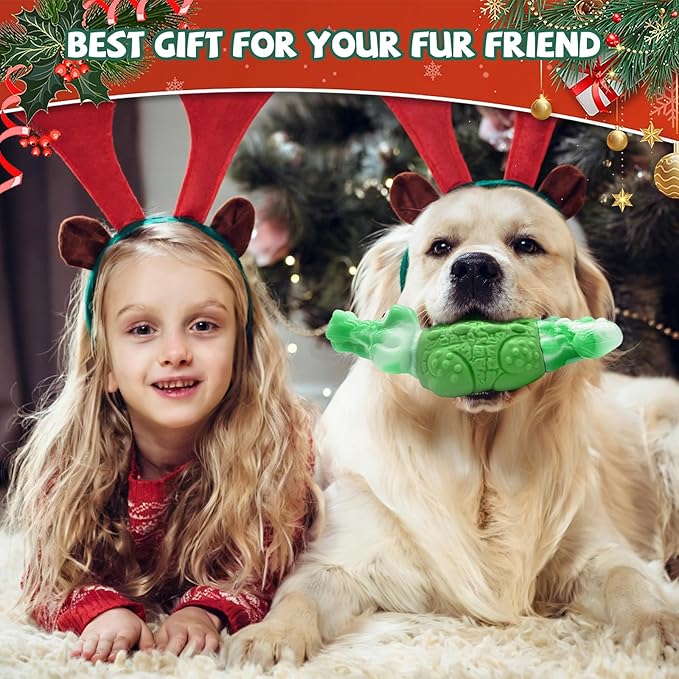 WinTour Tough Dog Toys for Large Dogs, Indestructible Dog Toy for Aggressive Chewers with Squeaky, Durable Chew Toys to Keep Them Busy for Medium and Large Breeds, Interactive Heavy Duty Bones