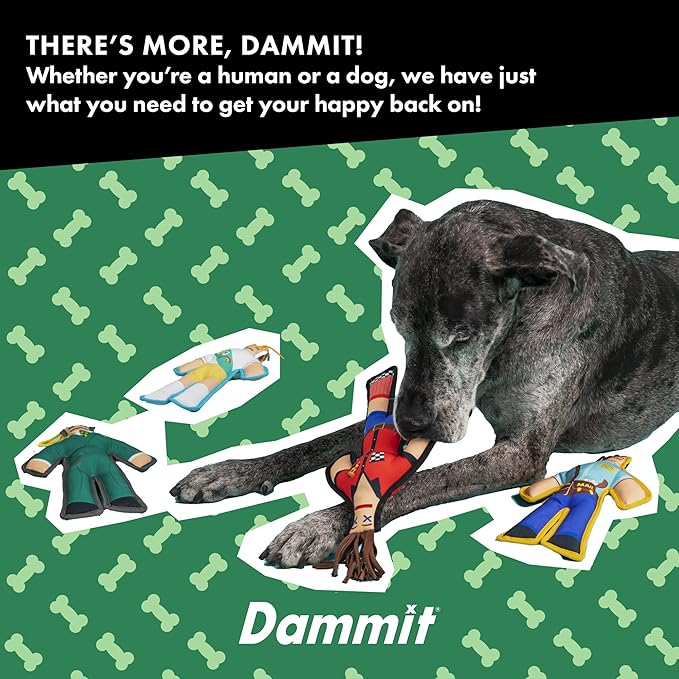 Dammit Doll Squeaky Dog Chew Toy - The Tax Man - Funny Doorstep Intruders for Pets Who Protect the Yard - Durable Ballistic Nylon Piping, Soft & Barkably Satisfying